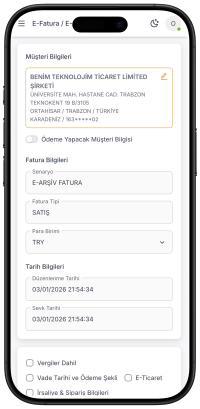 Fatura Oluştur